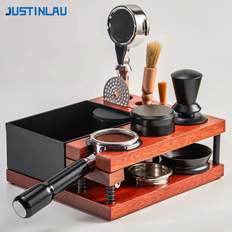 Coffee Knock Box - JUSTINLAU Penyangga Tamper Kopi Spring dengan