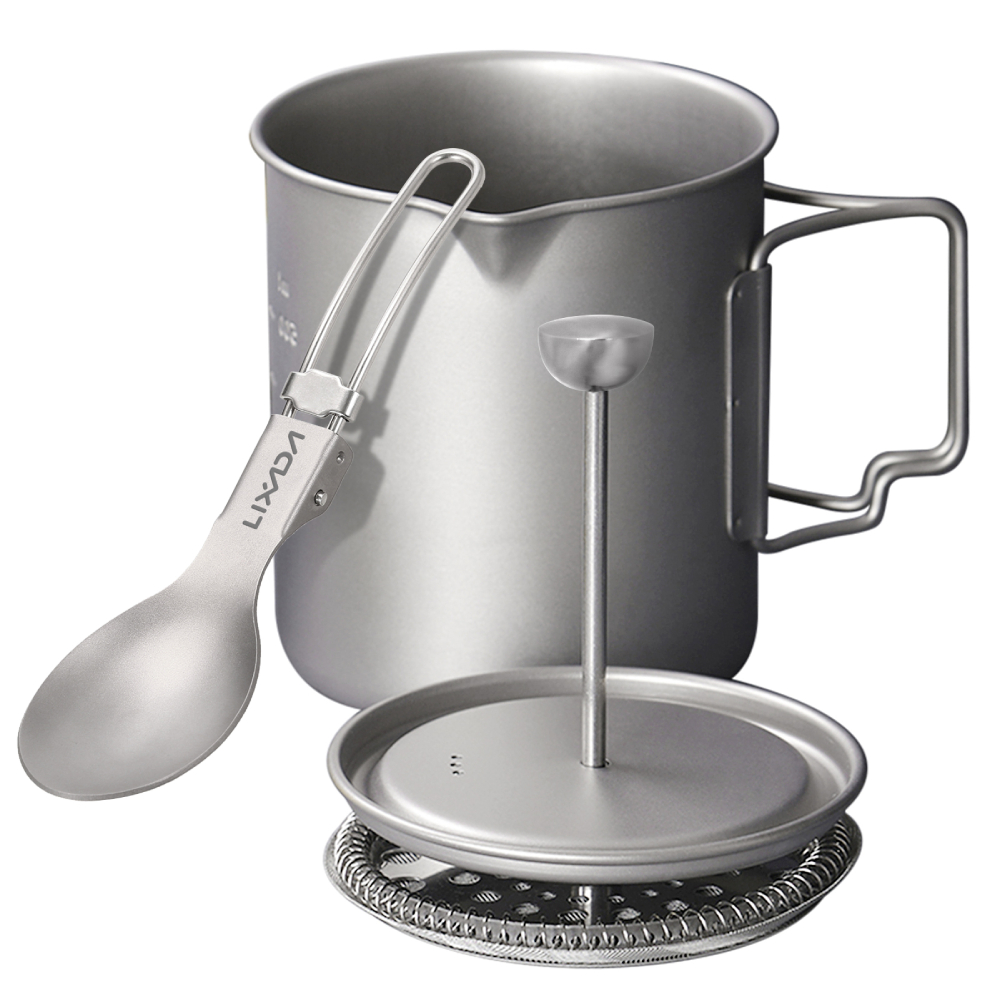 Outdoor Coffee Equipment - Lixada cangkir kopi Titanium 750ml, panci