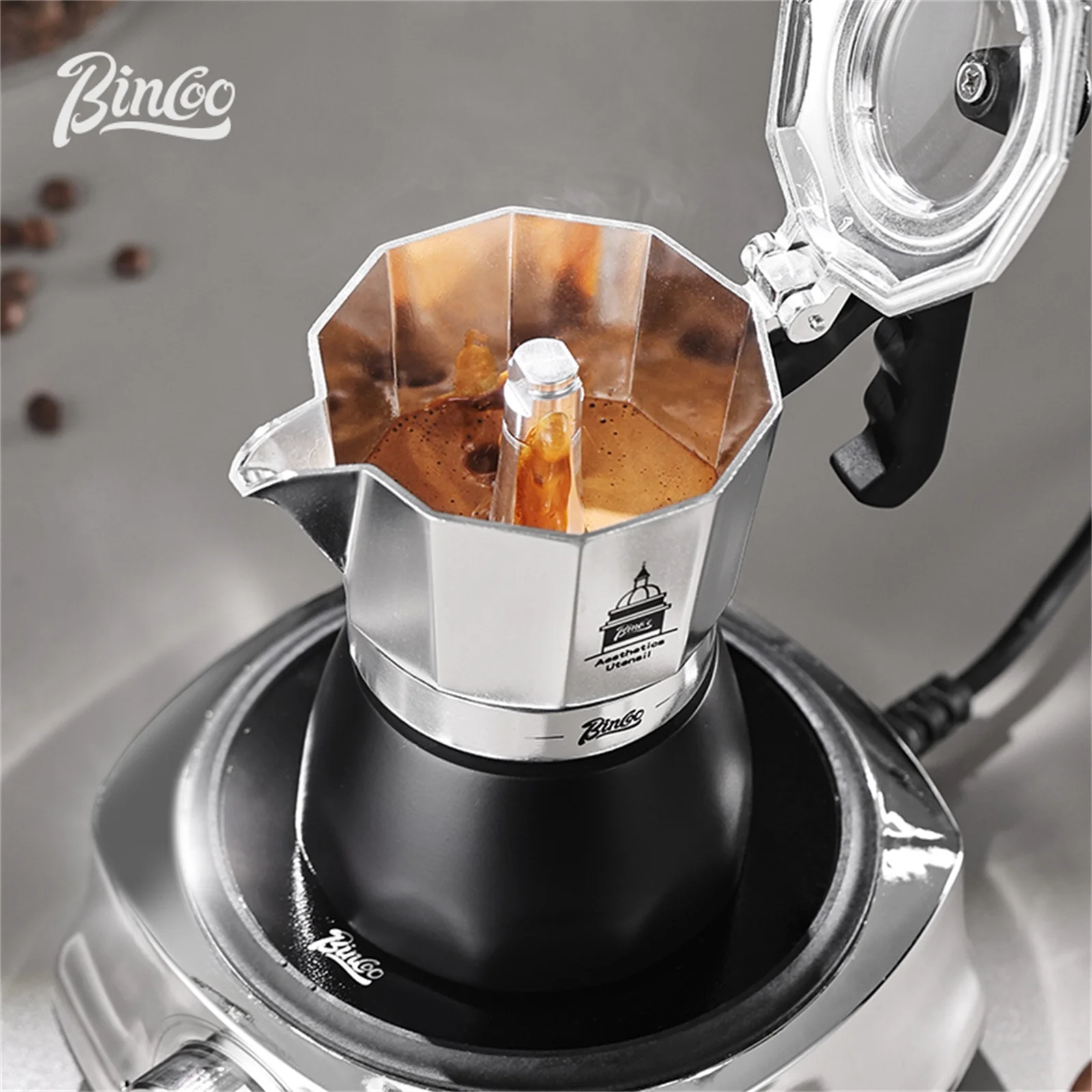 BINCOO Teko Moka Katup Ganda,  - Coffee Vending Equipment ulasan dan harga